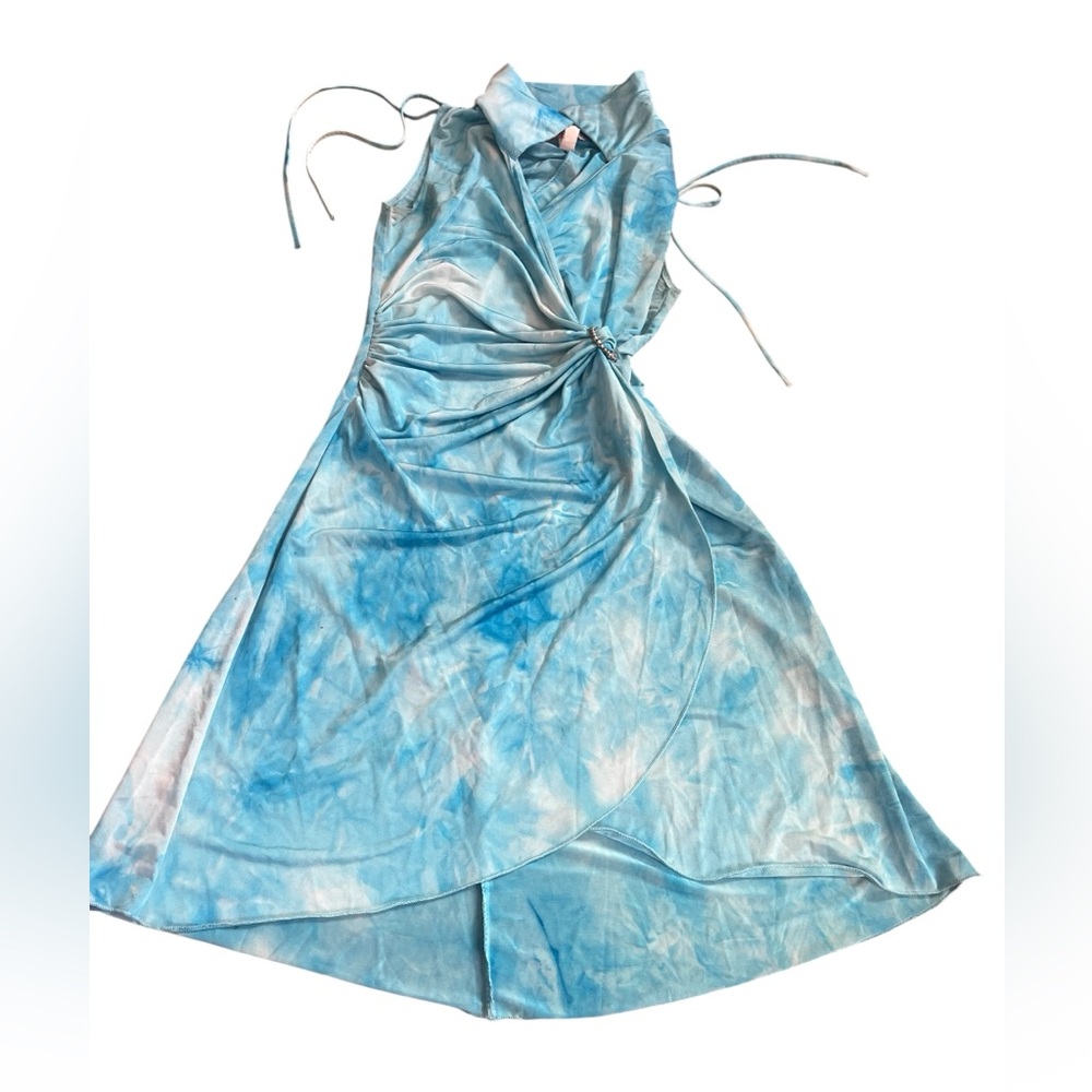 Vintage Blue Tie-Dye Dress 90s